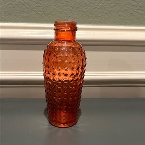Vintage Lardots DPS Orange Hobnail Glass Vase